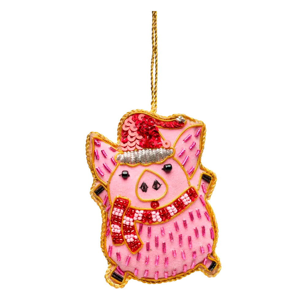 Skinbjerg Julepynt Lyserød Gris Perler