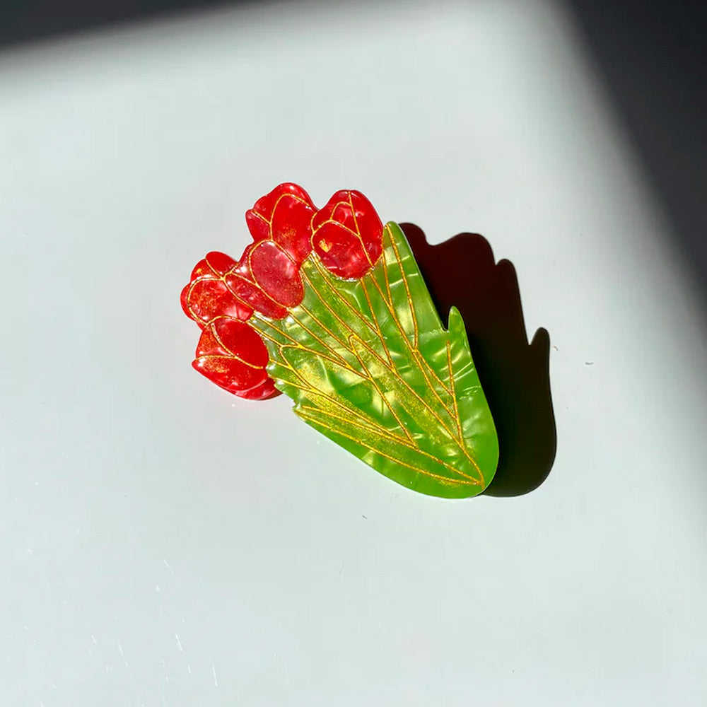 Solar Eclipse Hårklemme Blomst Tulipaner Rød