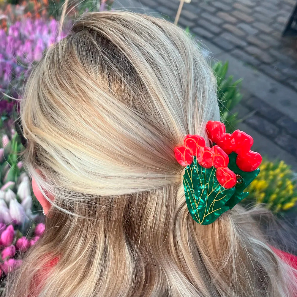 Solar Eclipse Hårklemme Blomst Tulipaner Rød