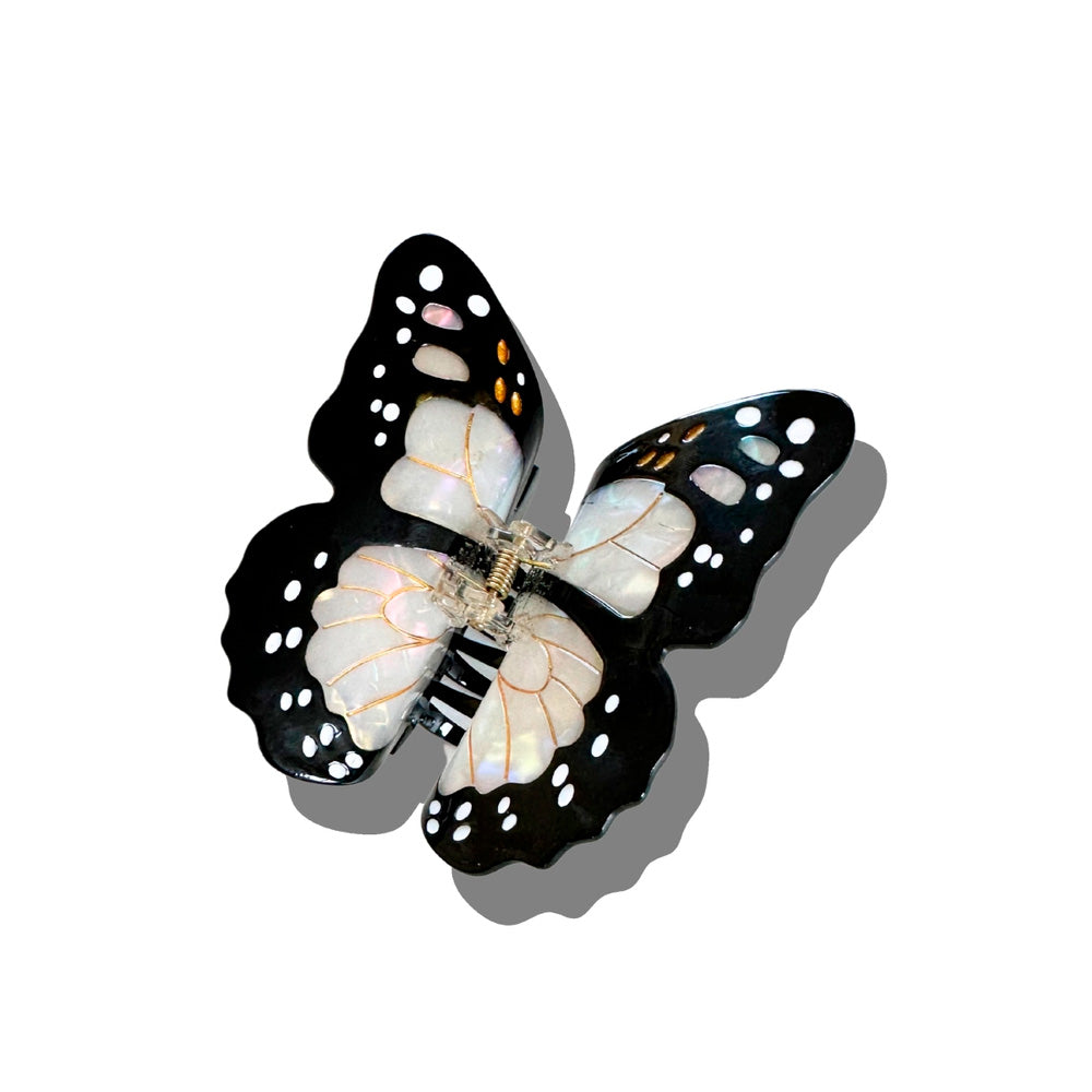 Solar Eclipse Hårklemme Sommerfugl Hvid