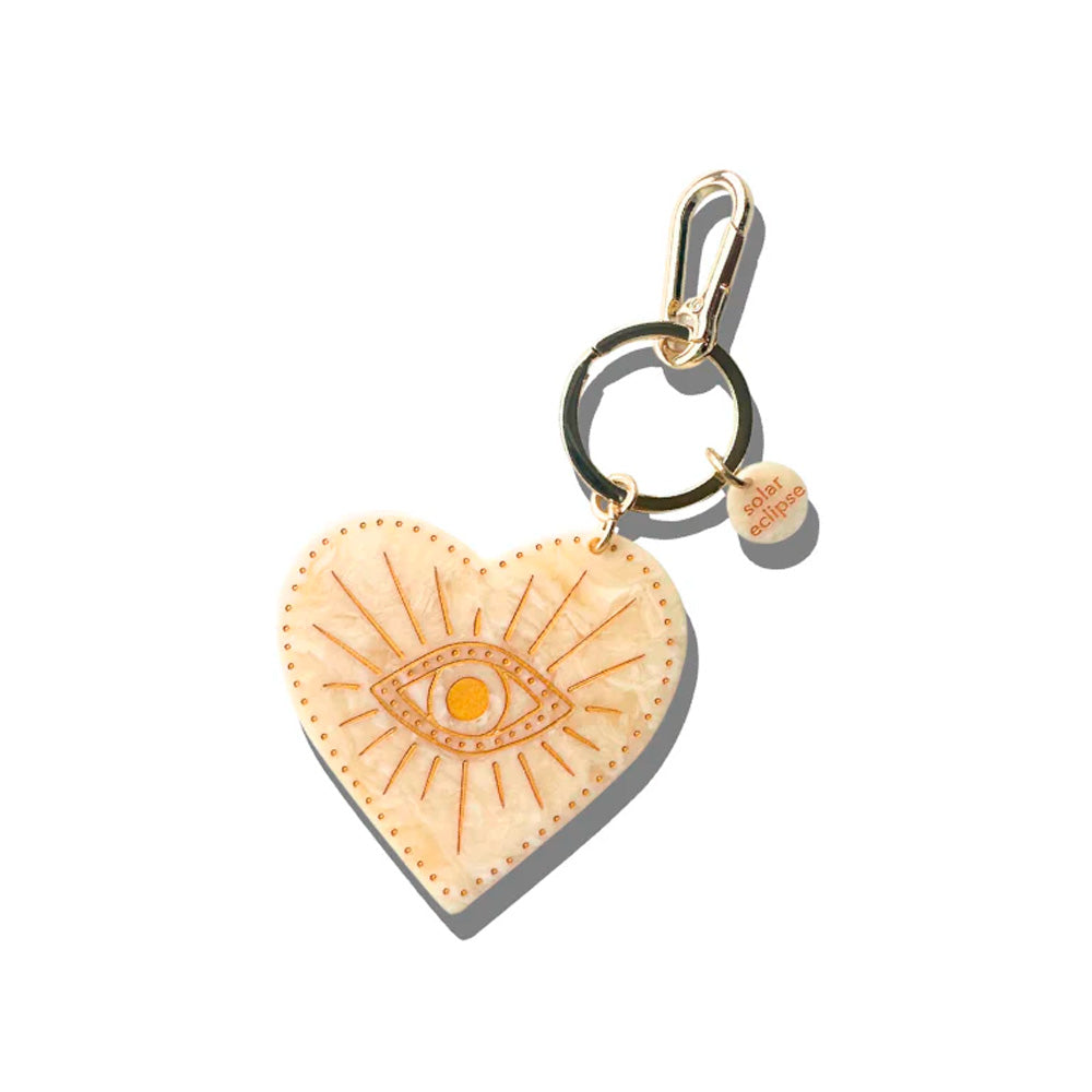 Solar Eclipse Nøglering Taskevedhæng Hjerte Øje