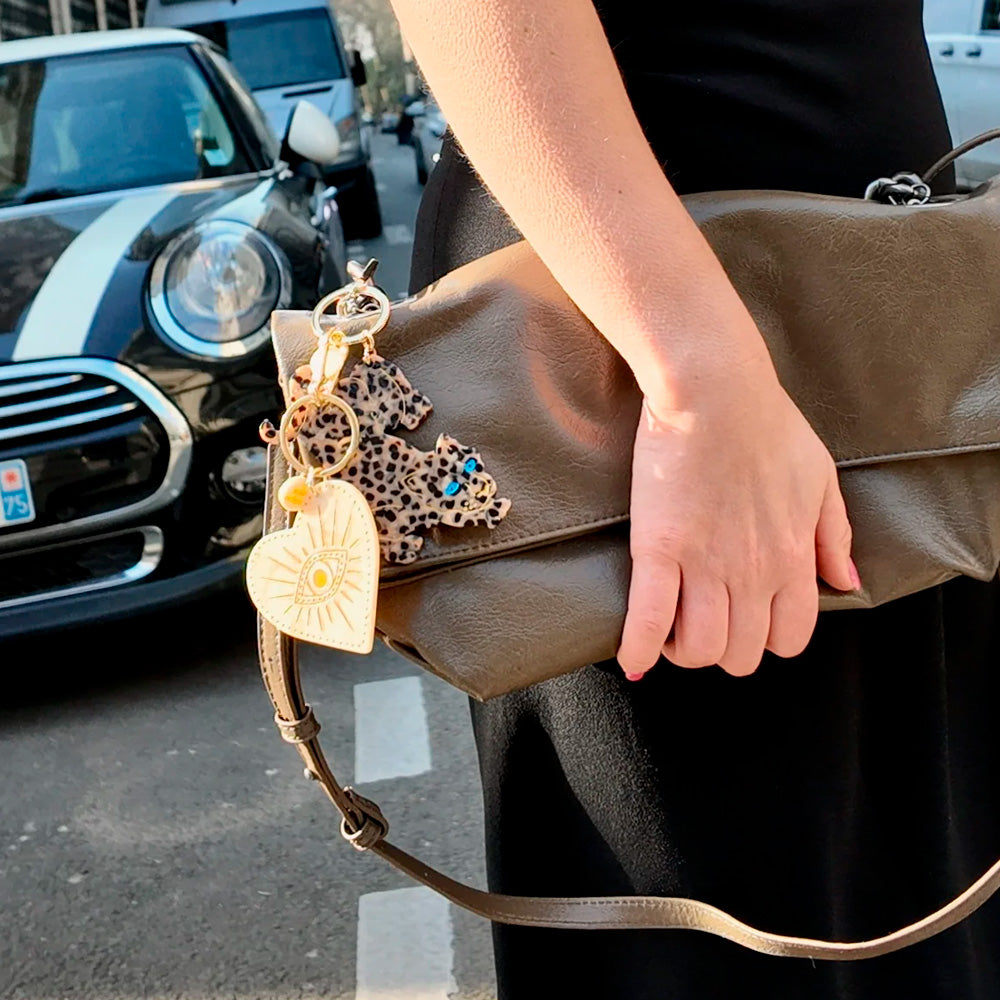 Solar Eclipse Nøglering Taskevedhæng Hjerte Øje