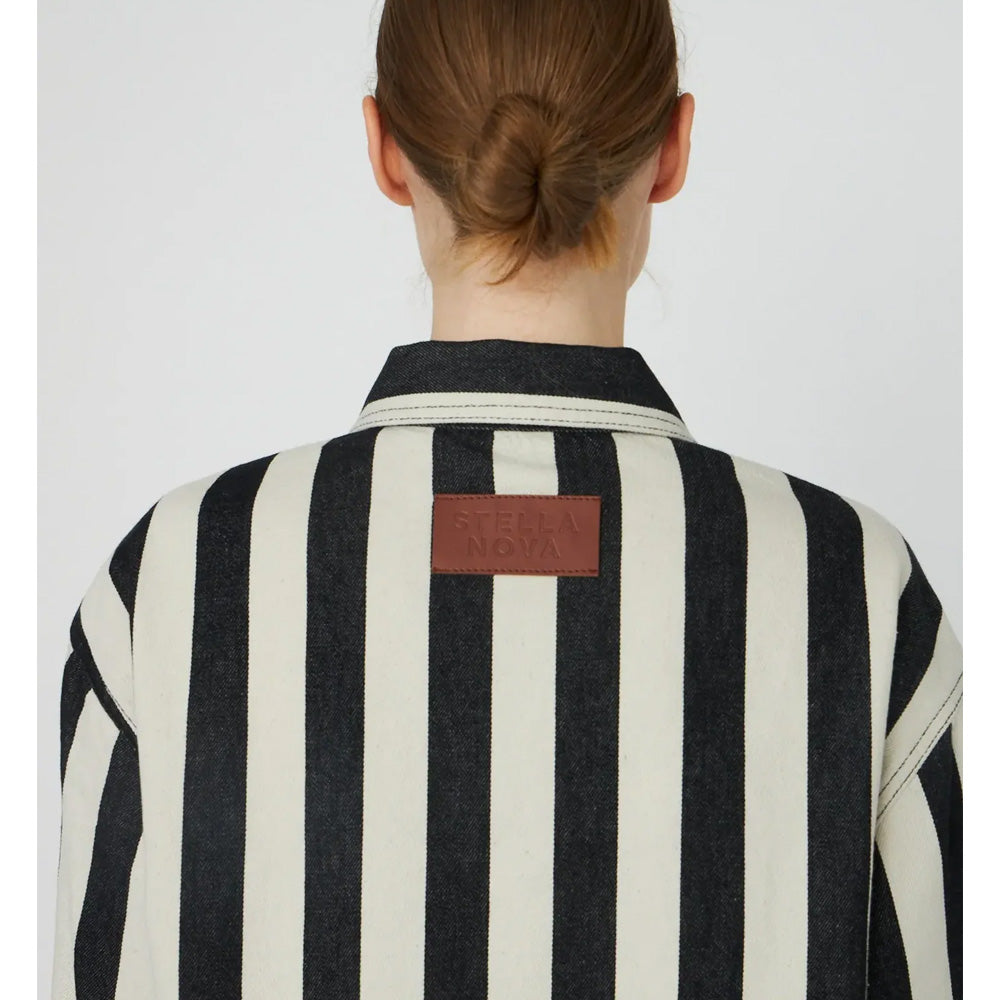 Stella Nova Striped Shirt Black & Creme Striber