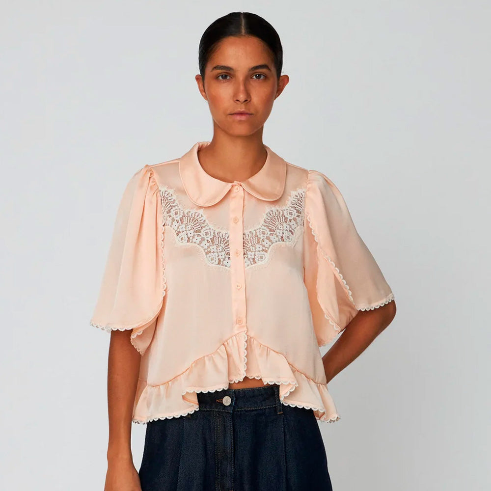 Stella Nova Delicate Lace Shirt Pale Pink