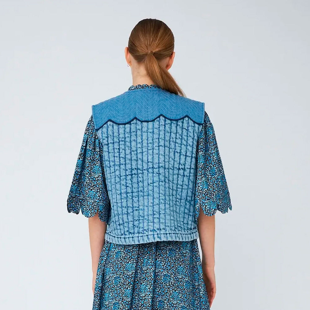 Stella Nova Denim Quiltet Vest Denim Blue