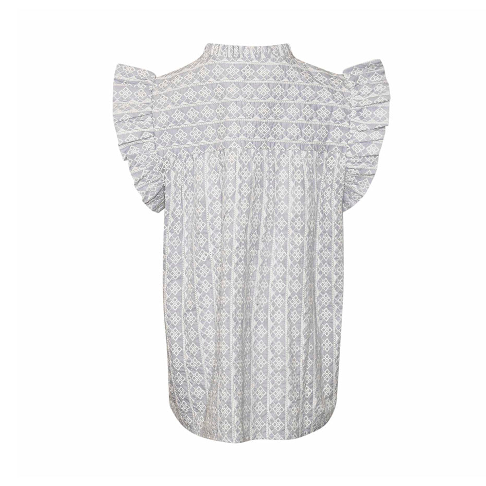 Tiffany Clothing Inola Top Lyseblå Broderi