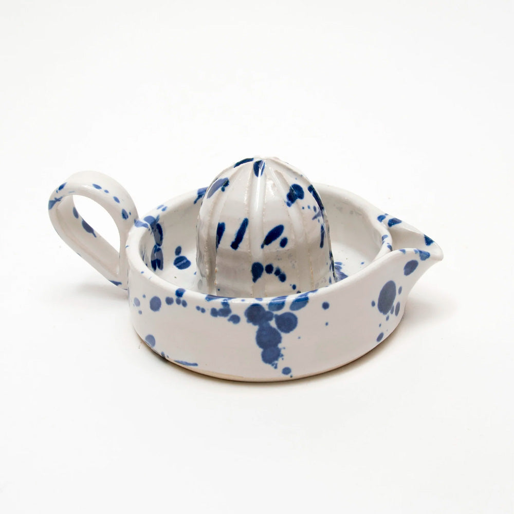 Was Keramik Citronpresser Blå Hvid Splash