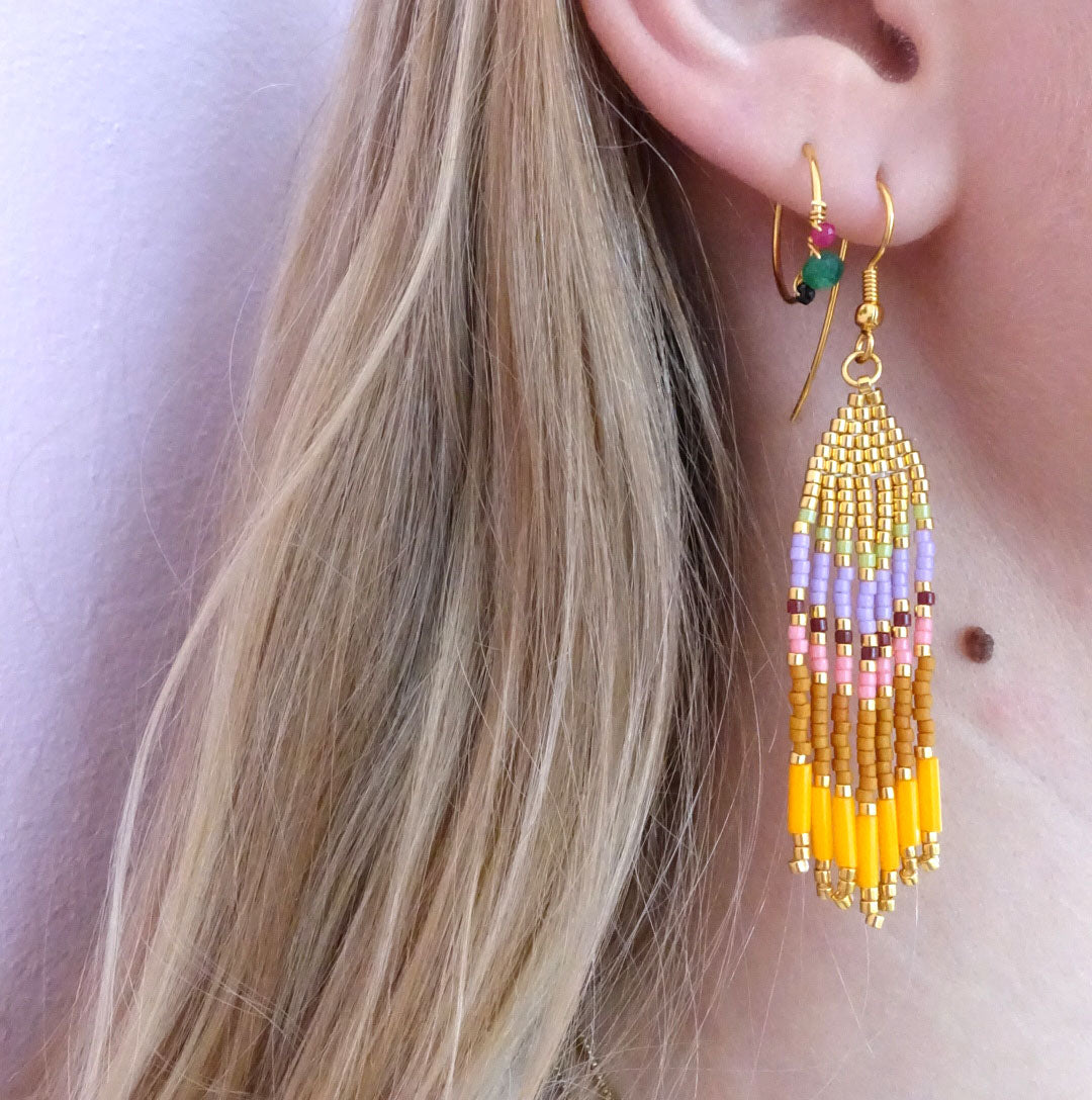 BY THIIM Øreringe Lavender Octopus Perleøreringe