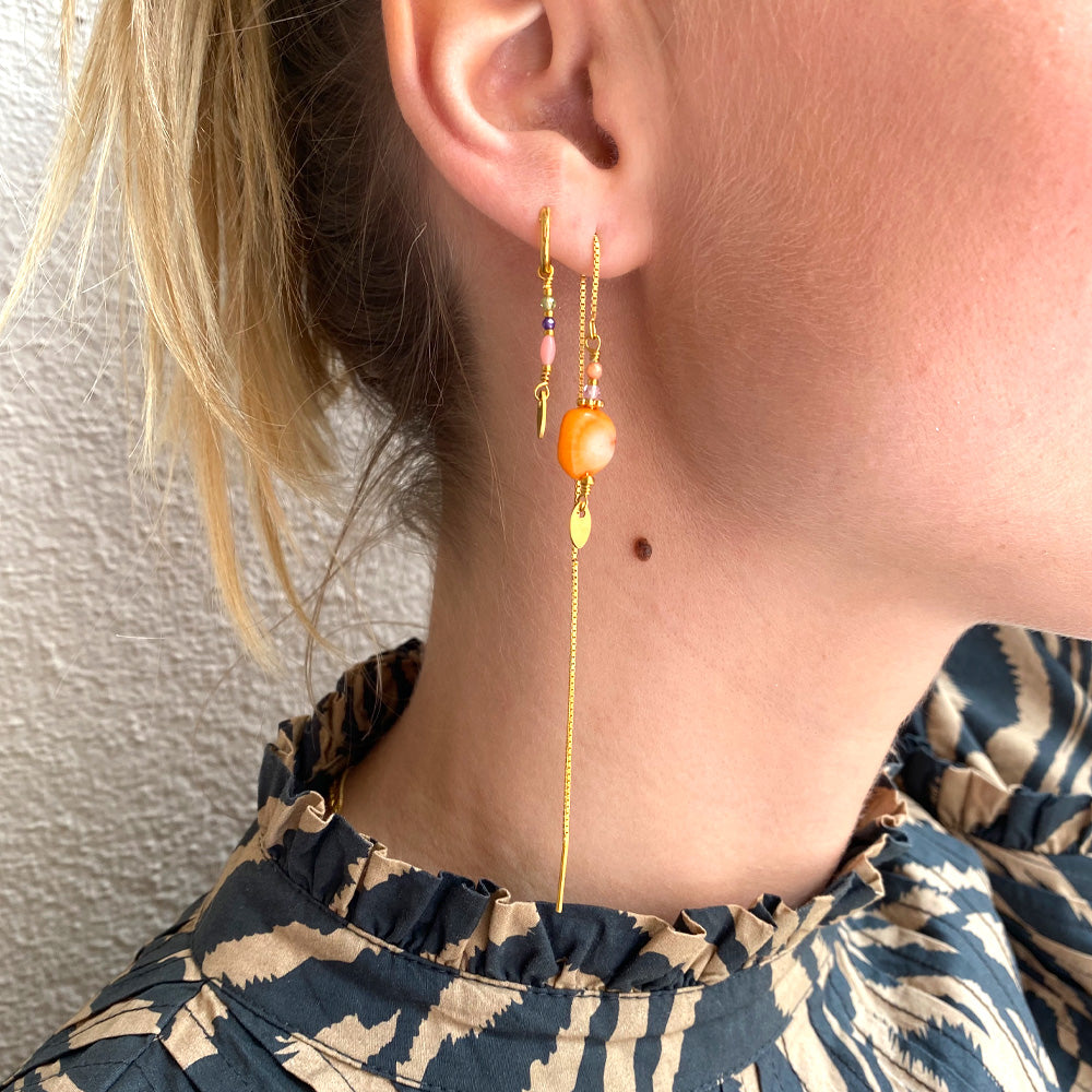 BY THIIM Ørering Orange String Kæde