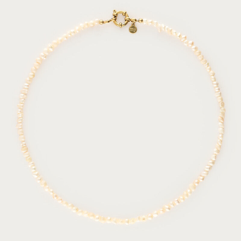 Freshwater pearls and locket necklace - Gold