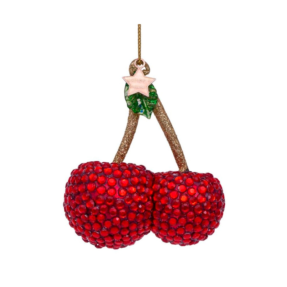 Vondels Julepynt Cherry Rød Kirsebær "Diamanter"