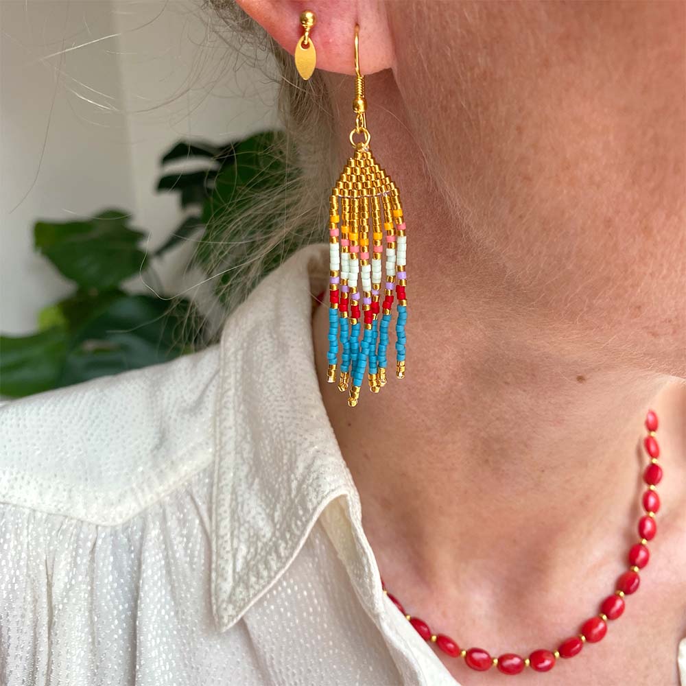 BY THIIM Øreringe Art Deco Octopus Perleøreringe