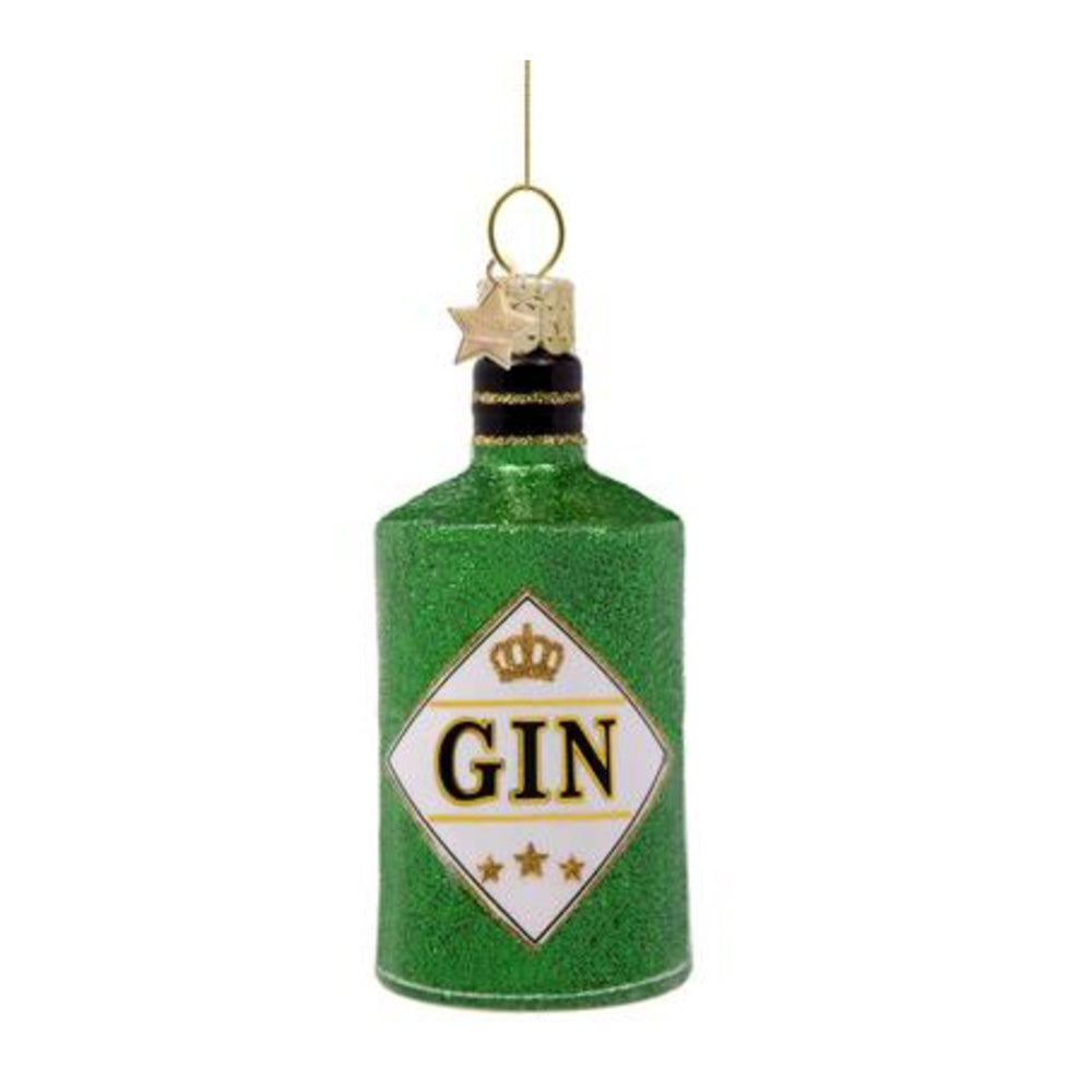 Vondels Ornament Green Glitter Gin Flaske