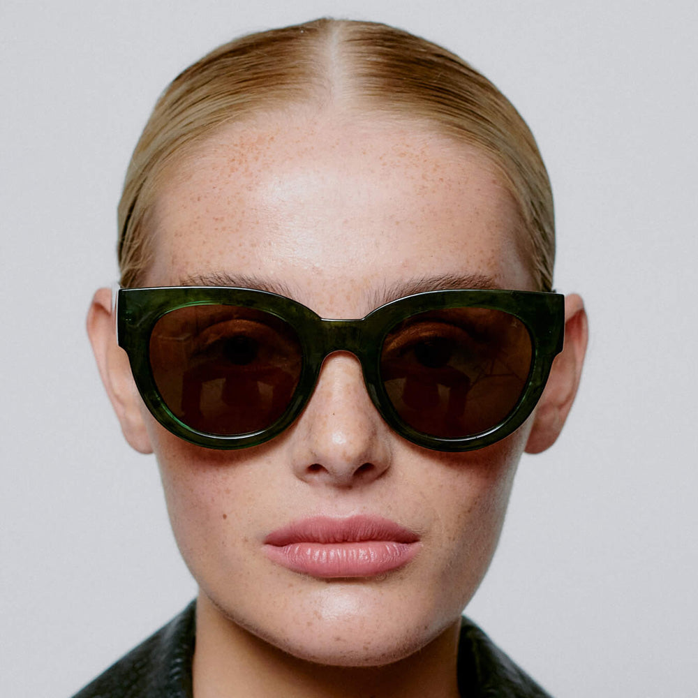 A. Kjærbede Solbriller Lilly Green Marble Transparent