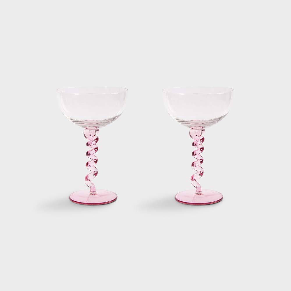 &Klevering Coupe Spiral Glas 2 stk. Pink