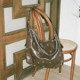 Silfen Studio Ellie Crossbody Taske Dark Brown Eyelet