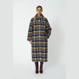 Stella Nova Long Wool Checked frakke i ternet mønster med flere farver