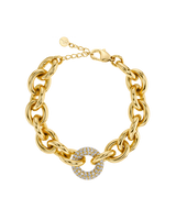 Edblad Prisma L armbånd i guld med glitrende zirkonia