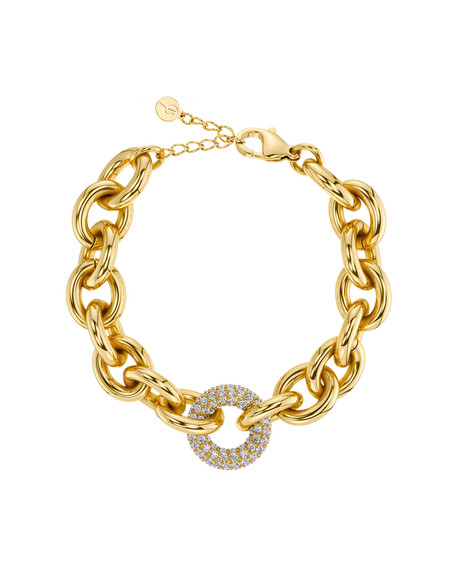 Edblad Prisma L armbånd i guld med glitrende zirkonia