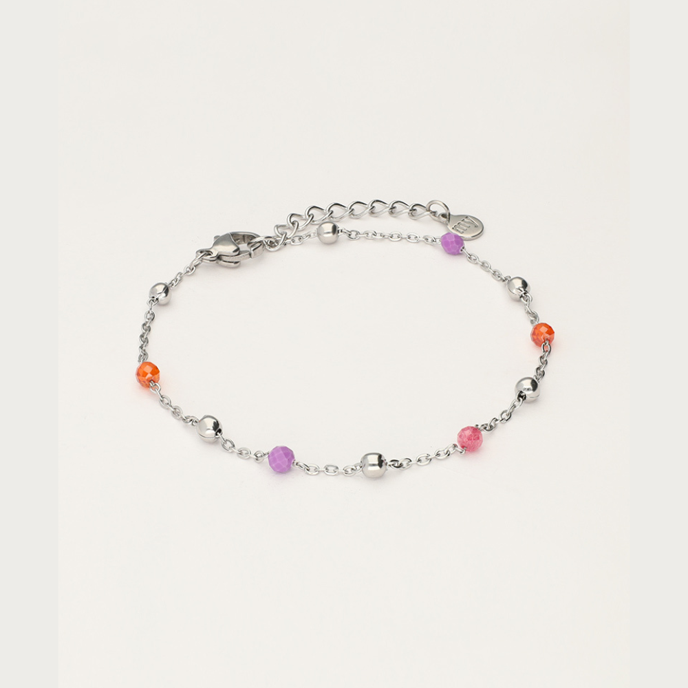 My Jewellery armbånd med pink, orange og lilla perler