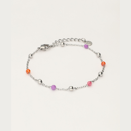 My Jewellery armbånd med pink, orange og lilla perler