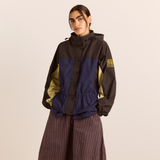 Damson Madder Athena Raincoat Navy Sage Mix