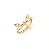 Edblad Dragonfly Ring i guld med stiliseret guldsmed og blank 14K guldbelægning.