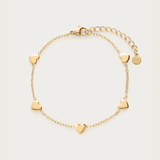 Guld armbånd med små hjerter fra My Jewellery 