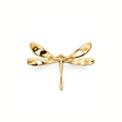 Edblad Dragonfly Ring L i guld med stor stiliseret guldsmed og blank 14K guldbelægning.
