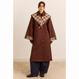 Damson Madder Reversible Longline Jerry Trench Chocolate