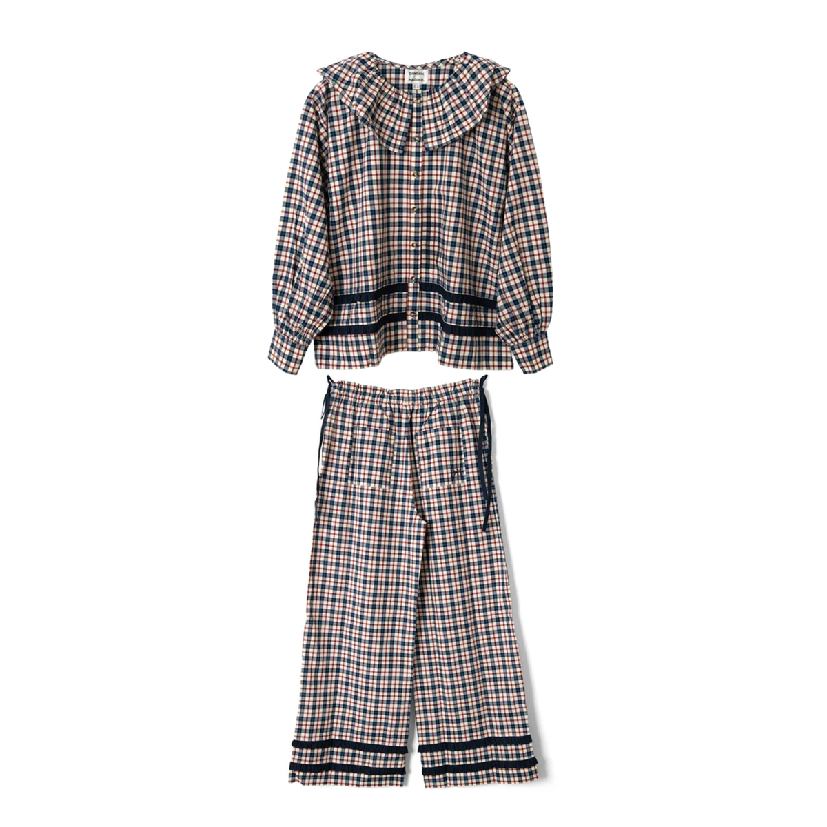 Damson Madder Aletta Pyjamas Sæt Cherry Navy Check
