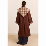 Damson Madder Reversible Longline Jerry Trench Chocolate