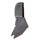 Damson Madder Strikket Tie Front Hood Blue & Choc Stripe