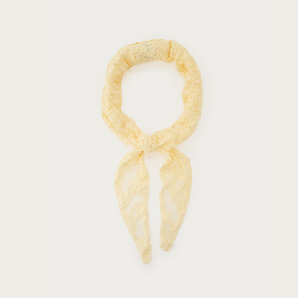 My Jewellery Tørklæde Med Blonder - Gul
