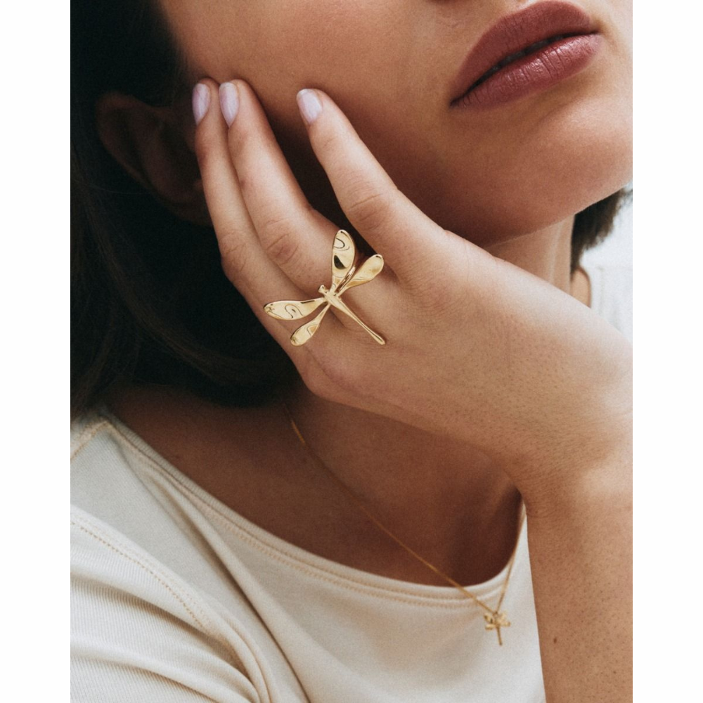 Edblad Ring Dragonfly L - Guld