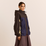 Damson Madder Athena Raincoat Navy Sage Mix
