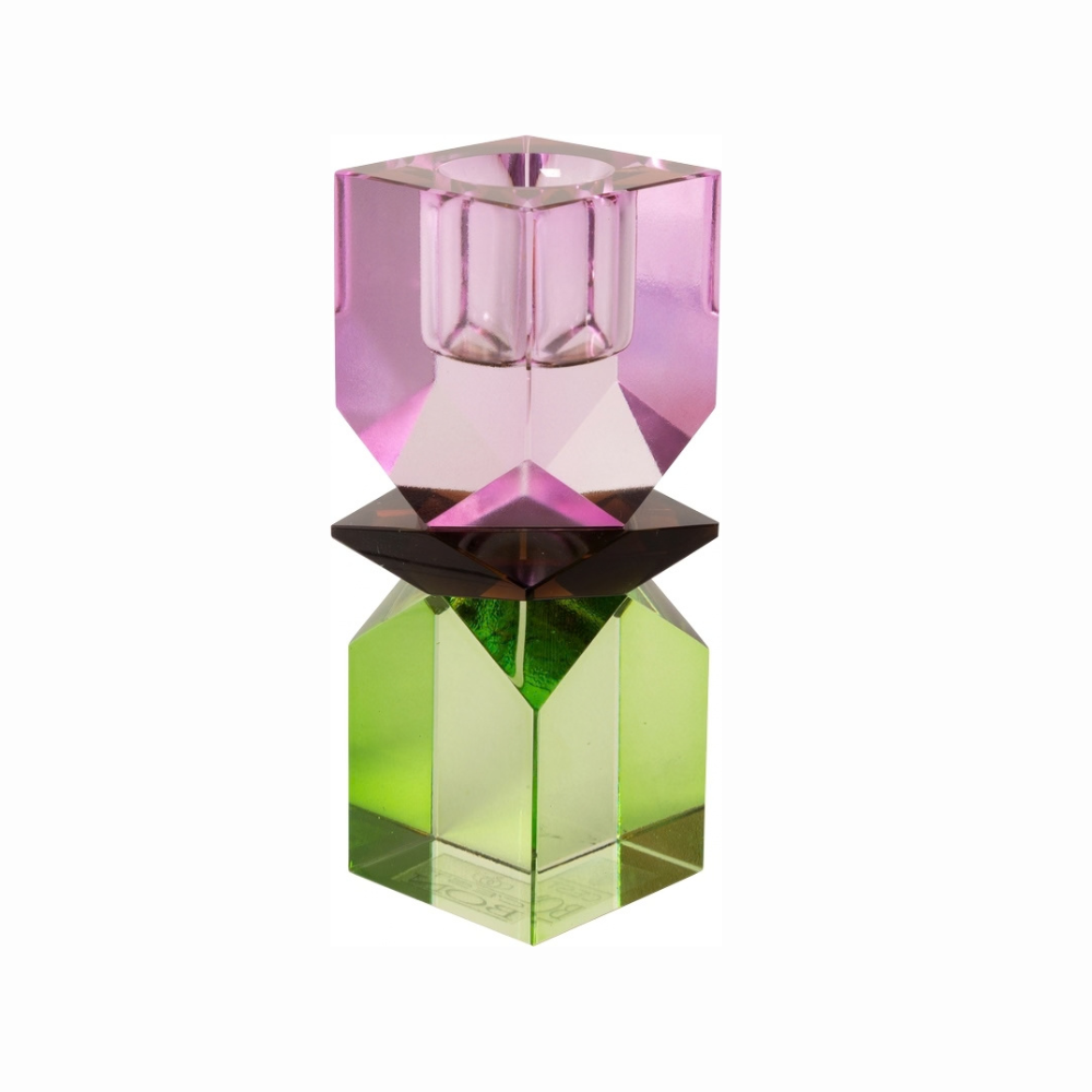 C'est Bon Krystal Lysestage Violet/Lysebrun/Mint 11x4x4 cm #33