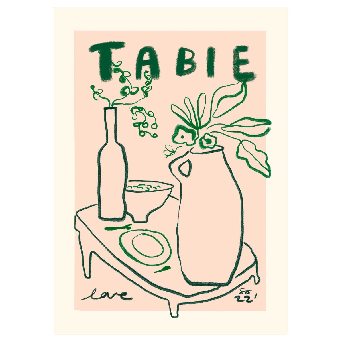 Plakat 'Table Love' af Das Rotes Rabbit.