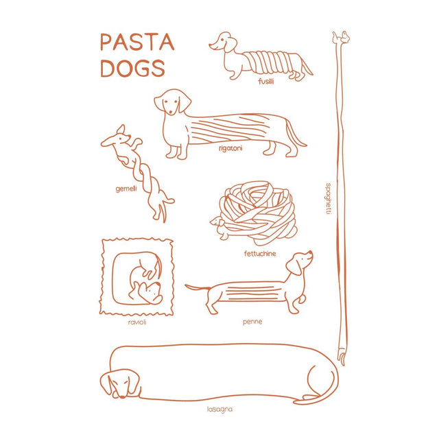 Plakat 'Pasta Dogs' af A Bit of Everyday.