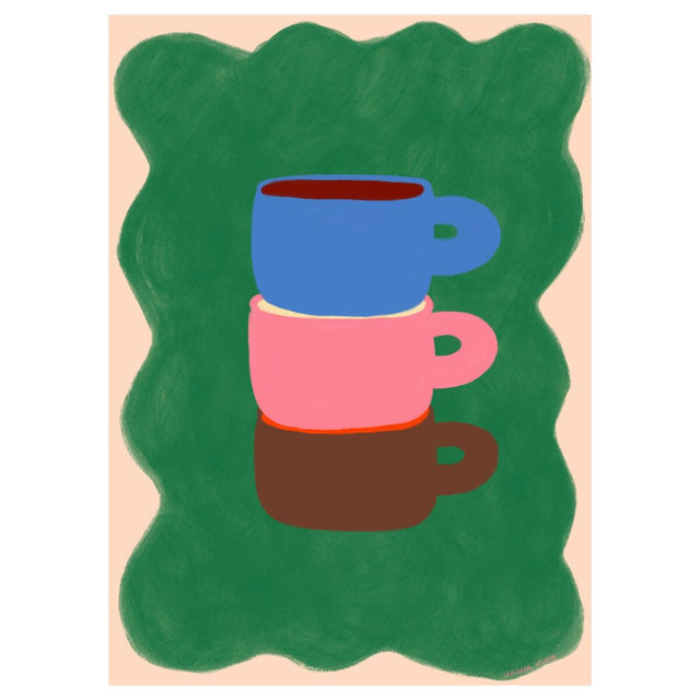 Plakat '3 Coffee Cups' af Engberg Studio.