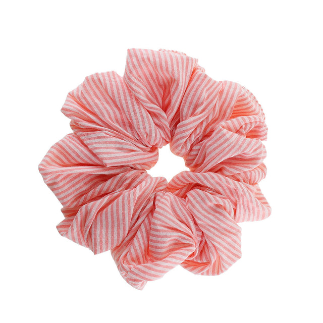 By Stær Isabella Scrunchie i rosa/hvid strib