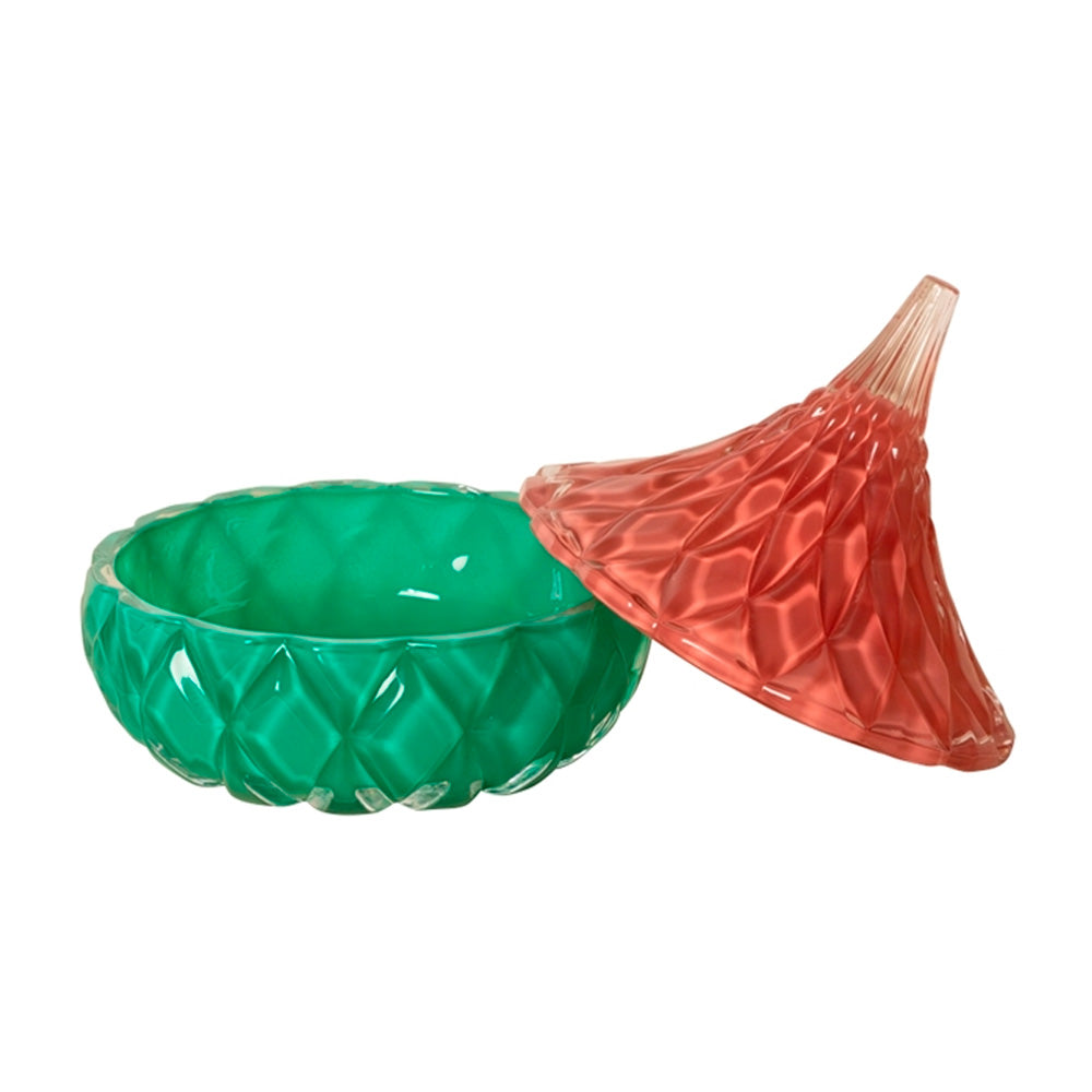 Au Maison Bonbonniere Glaskrukke Bonbonniere Grøn/Pink Mellem