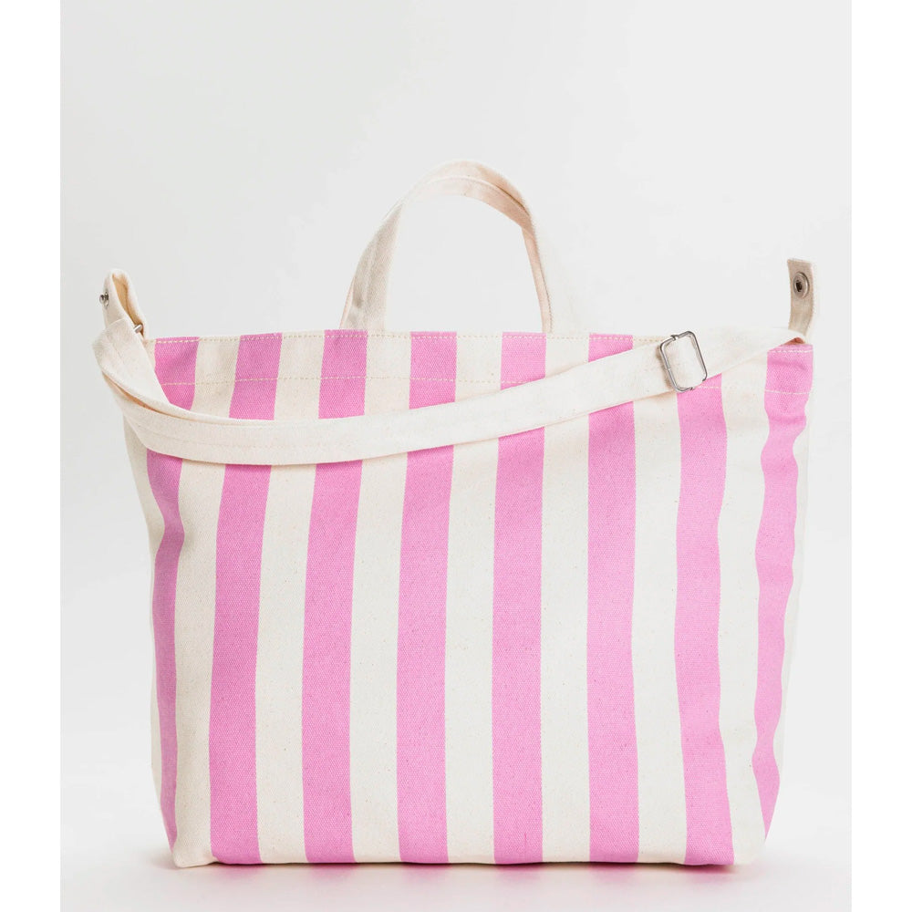 Baggu Horizontal Zip Duck Bag Pink Awning Stripe