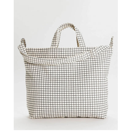 Baggu Horizontal Zip Duck Bag Natural Grid