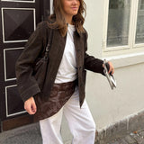 Beck Söndergaard Croflora Triangle Scarf Hot Fudge Brown