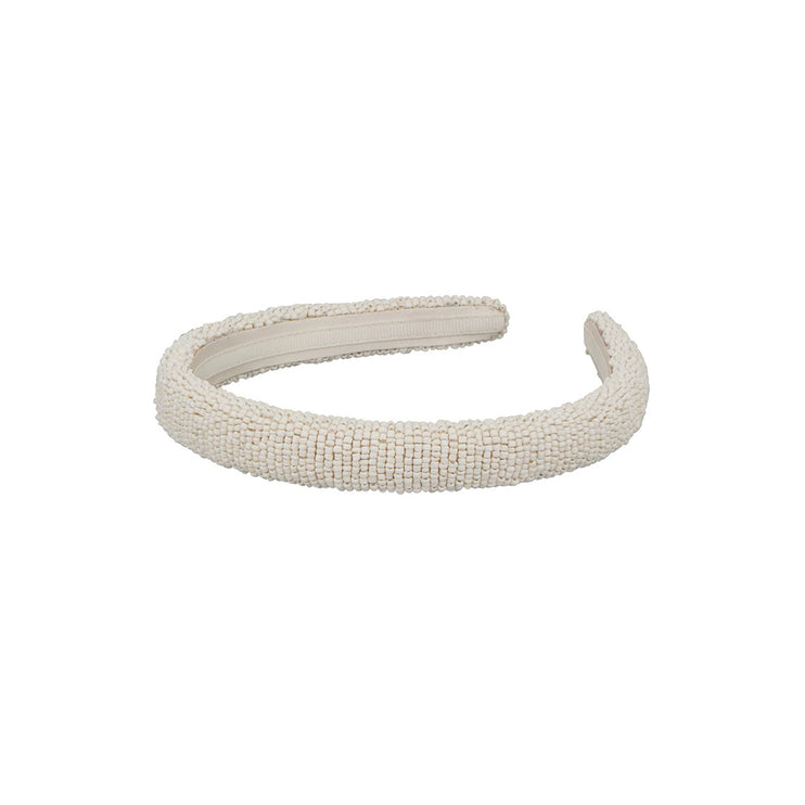 Beck Söndergaard Solid Slim Beaded Perle Hårbøjle Offwhite
