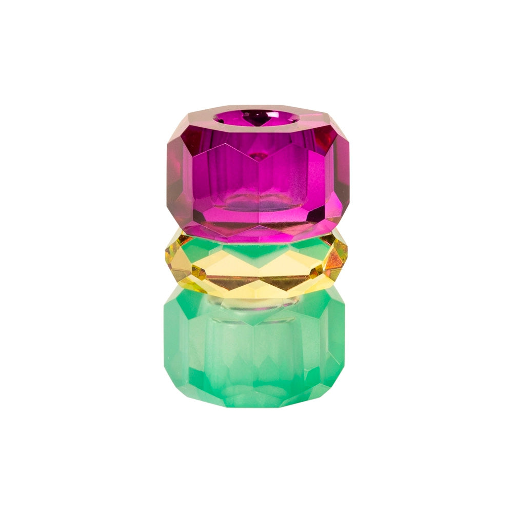 C'est Bon Krystal Lysestage Blomme/Neon/Opal 7,5x4,5x4,5 cm #5