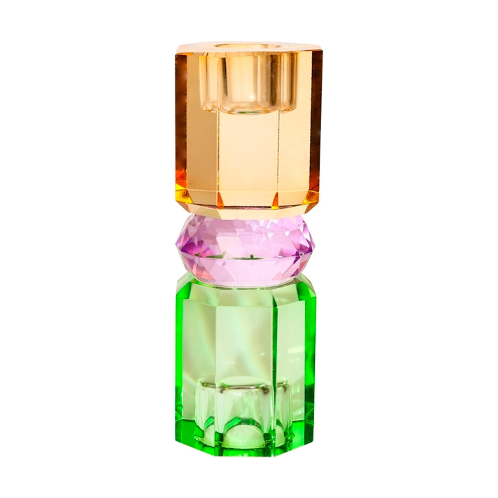 C'est Bon Krystal Lysestage Mint/Violet/Lysebrun 15x5,5x5,5 cm #7