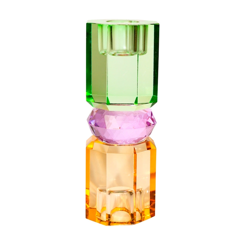 C'est Bon Krystal Lysestage Mint/Violet/Lysebrun 15x5,5x5,5 cm #7
