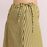 Damson Madder Caspia Midi Skirt Green Stripe